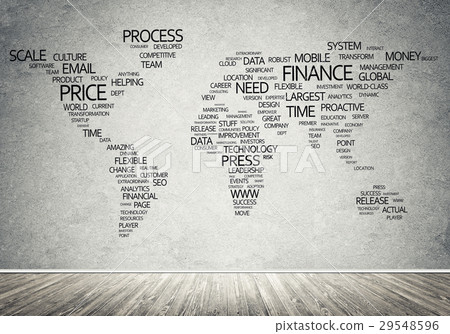 World map in typography World map in typography 29548596