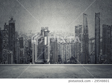 City design on wall City design on wall 29548601