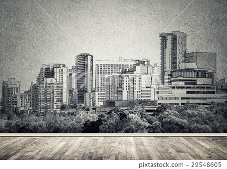 City design on wall City design on wall 29548605