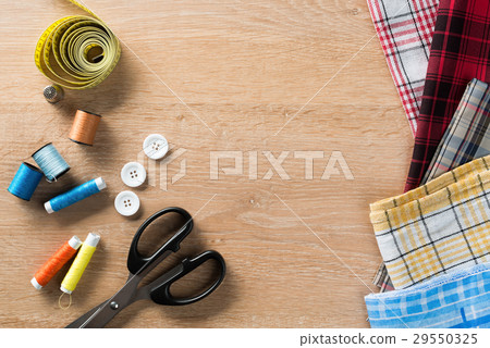 Sewing kit on table Sewing kit on table 29550325