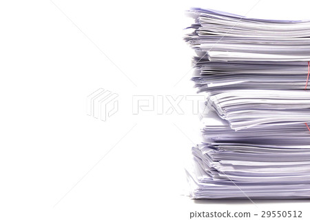 Stack of business papers isolated on white  29550512
