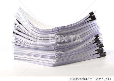 Stack of business papers on white background 29550514
