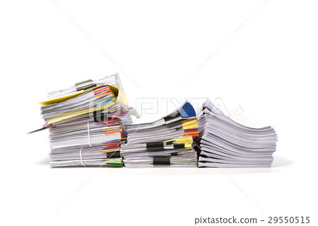 Stack of business papers isolated on white 29550515