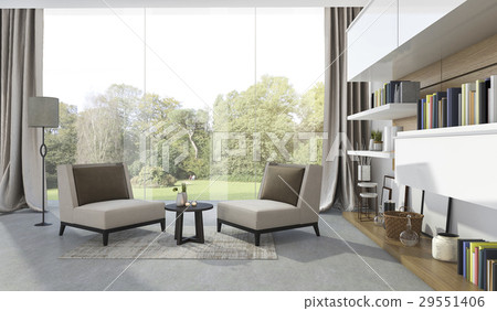soft armchair in living room near garden soft armchair in living room near garden 29551406