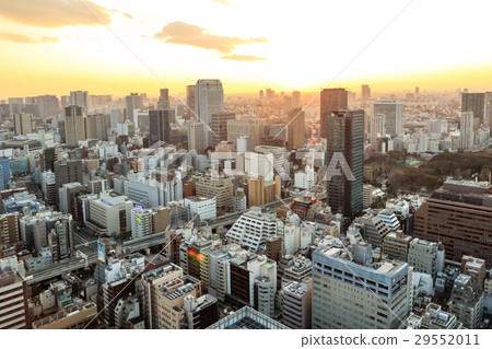 Urban landscape in the evening stained in dusk color Overlooking Shibaura direction from Hamamatsucho 29552011