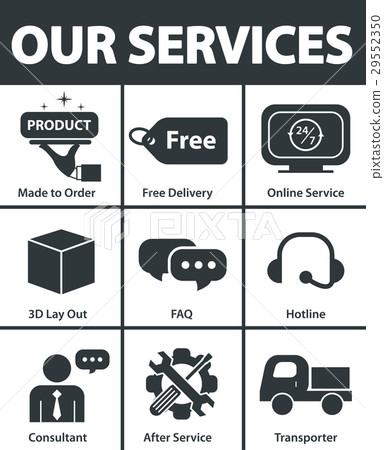 Our services symbol icon set 29552350