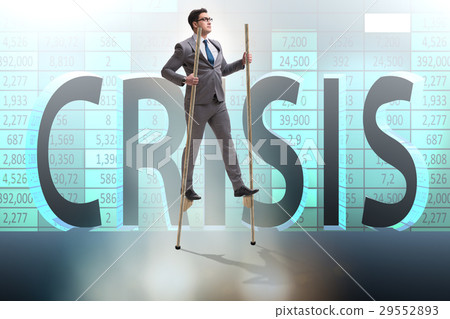 Businessman walking on stilts - standing out from 29552893