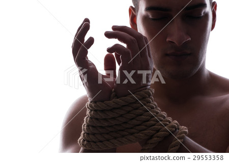 Sexy man with tied hands 29553358