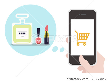 插圖材料化妝品購物 29553847