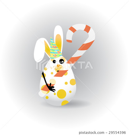 Easter. Egg-rabbit funny with faces illustration 29554396