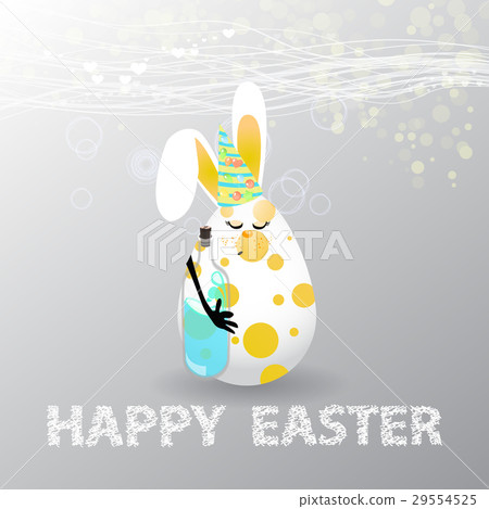Easter. Egg-rabbit funny with faces illustration 29554525
