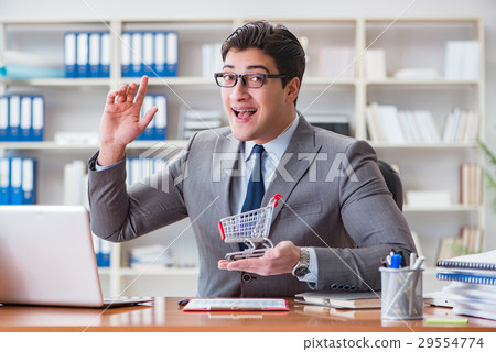 Businessman in online shopping concept 29554774