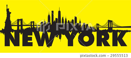 Vector of the New York skyline yellow 29555513