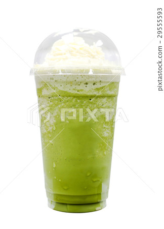Green tea frappe isolated on white background 29555593