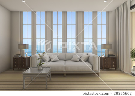 white sofa in beautiful living room near sea white sofa in beautiful living room near sea 29555662