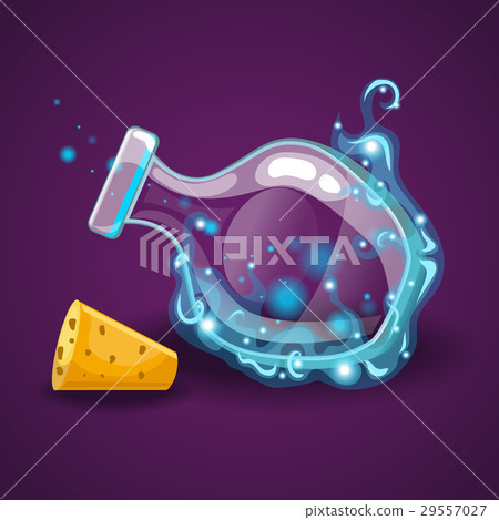 Empty bottles of potions with magic smoke Empty bottles of potions with magic smoke 29557027