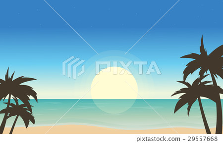 Beach landscape of vector art 29557668