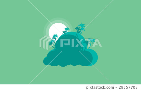 Silhouette of palm landscape style Silhouette of palm landscape style 29557705
