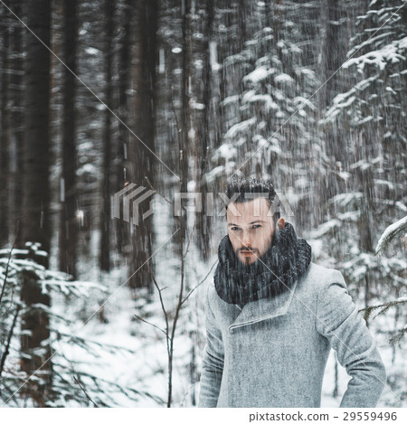 Fashionable handsome man in winter coat 29559496
