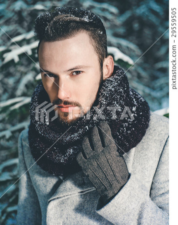 Fashionable handsome man in winter coat Fashionable handsome man in winter coat 29559505