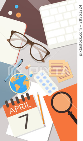 Medical Doctor Workplace Top View World Health Day Medical Doctor Workplace Top View World Health Day 29561224