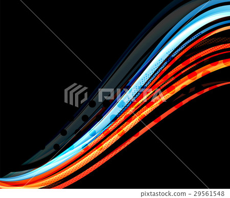 Colorful wave lines with light and shadow effects 29561548