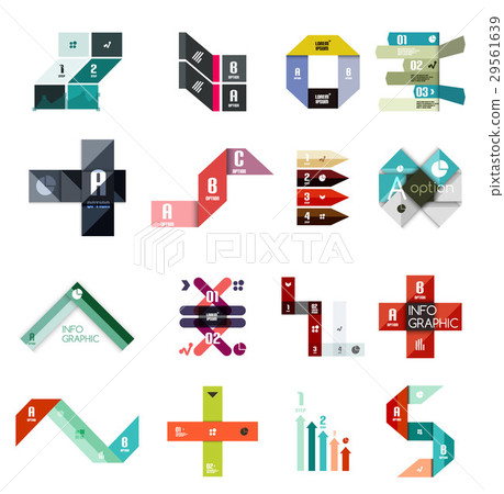 Collection of colorful line and stripe infographic Collection of colorful line and stripe infographic 29561639