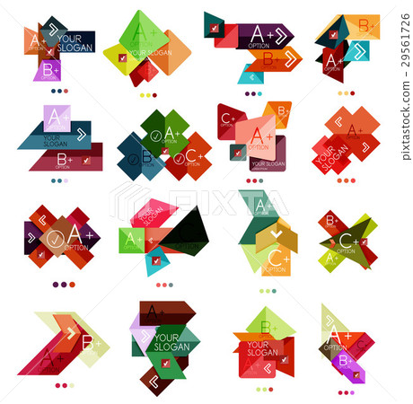 Set of color paper style business infographic 29561726