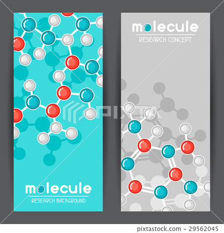Banners with molecular structure. Abstract 29562045