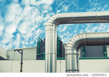 Steam insulation pipeline at corner. 29564053