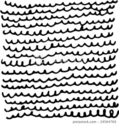 Vector hand drawn ink texture with wave and lines - Stock Illustration ...