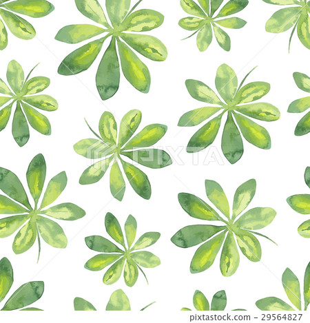 Watercolor tropical pattern with leaves. 29564827