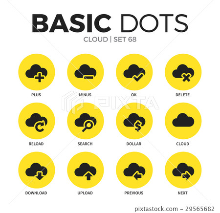 Cloud flat icons vector set - Stock Illustration [29565682] - PIXTA