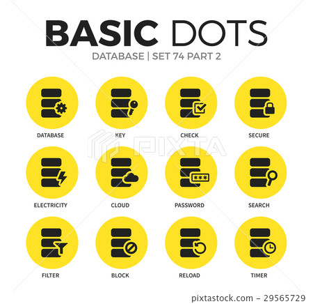 Database flat icons vector set-插圖素材 [29565729] - PIXTA圖庫
