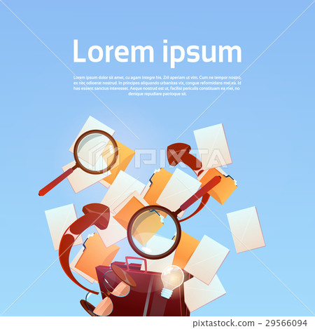 Paper Document Search Magnifying Glass Paperwork Paper Document Search Magnifying Glass Paperwork 29566094