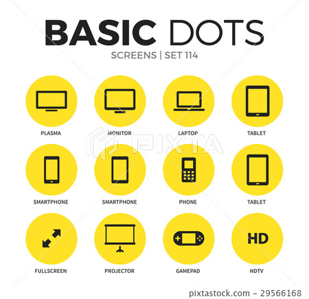 Screens flat icons vector set Screens flat icons vector set 29566168