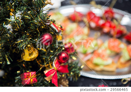 Buffet table with canape and red fish Buffet table with canape and red fish 29566465