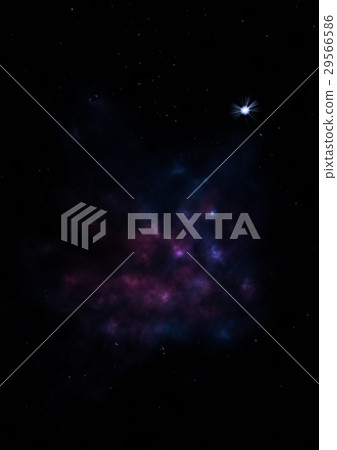 Star field in space and a nebulae. 3D rendering 29566586