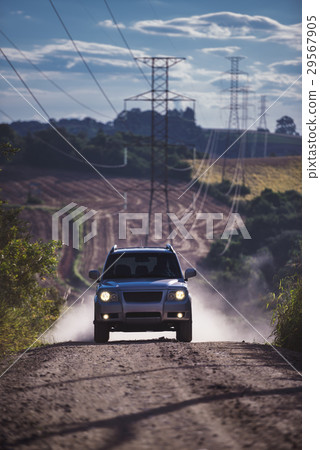 Vehicle On The Gravel Roads Vehicle On The Gravel Roads 29567905