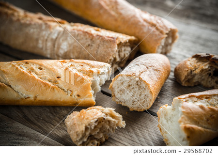 baguettes on the wooden background 29568702