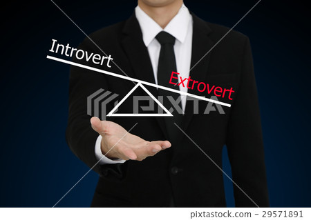 businessman presenting introvert and extrovert businessman presenting introvert and extrovert 29571891