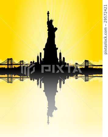 New York City skyline Statue of liberty Vector 29572421