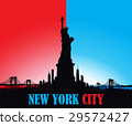 New York City skyline Statue of liberty Vector 29572427