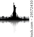 New York City skyline Statue of Liberty vector 29572430