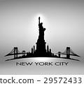 New York City skyline Statue of Liberty vector 29572433
