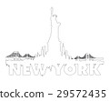 New York City skyline outline vector 29572435