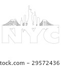 New York City skyline outline vector 29572436