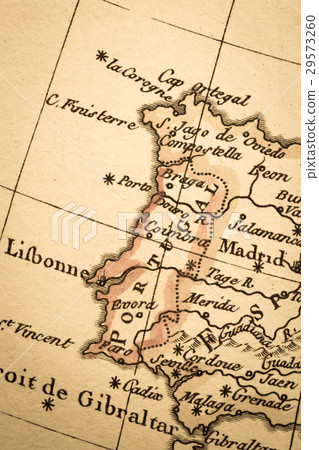 Antique old map Portugal 29573260