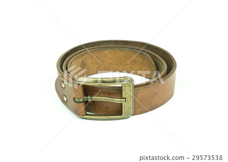 old genuine leather belt with brass buckle 29573538
