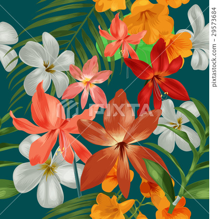 floral seamless pattern - Stock Illustration [29573684] - PIXTA